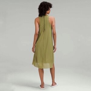 Lululemon | Mesh Overlay High-Neck Dress Bronze Green Size 8